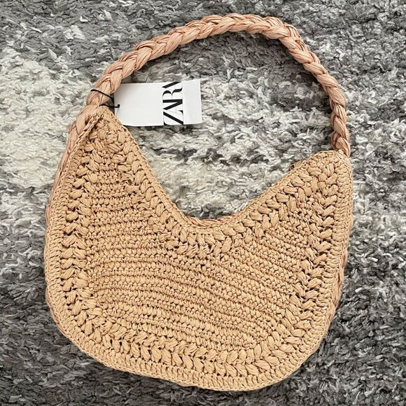NWT Zara Floral Braided Shoulder Bag - Picture 3 of 10